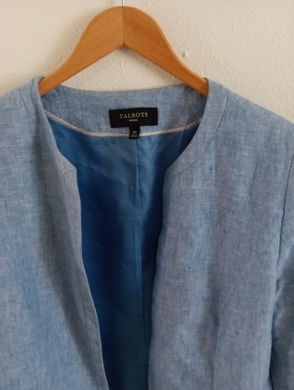 TALBOTS 100% Linen Open Blazer Jacket | 12P - Picture 6 of 9